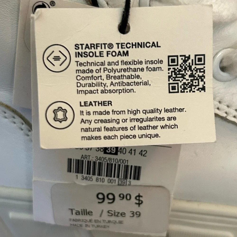 NWT Zara Leather Platform High-Top White Sneakers - Picture 4 of 8